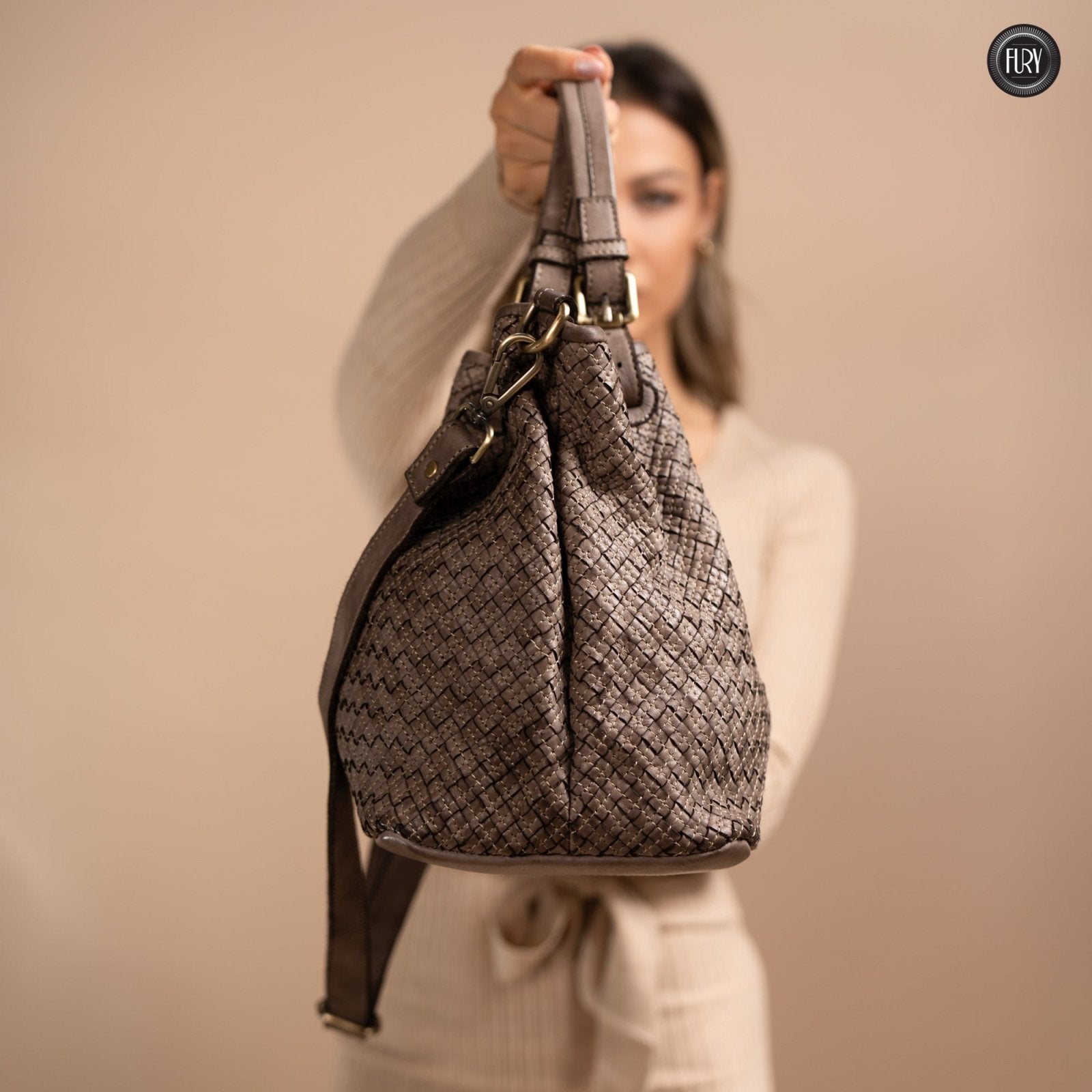 Borsa Agata in pelle intrecciata - Fury
