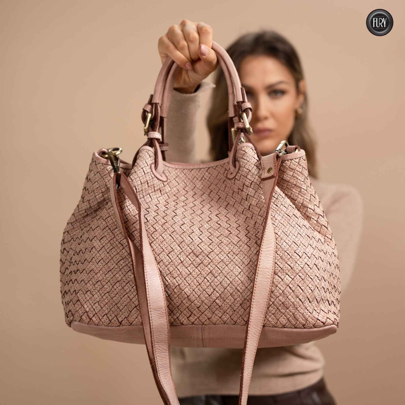 Borsa Agata in pelle intrecciata - Fury