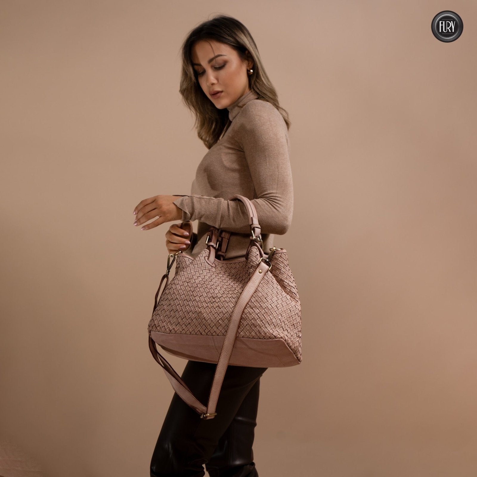 Borsa Agata in pelle intrecciata - Fury