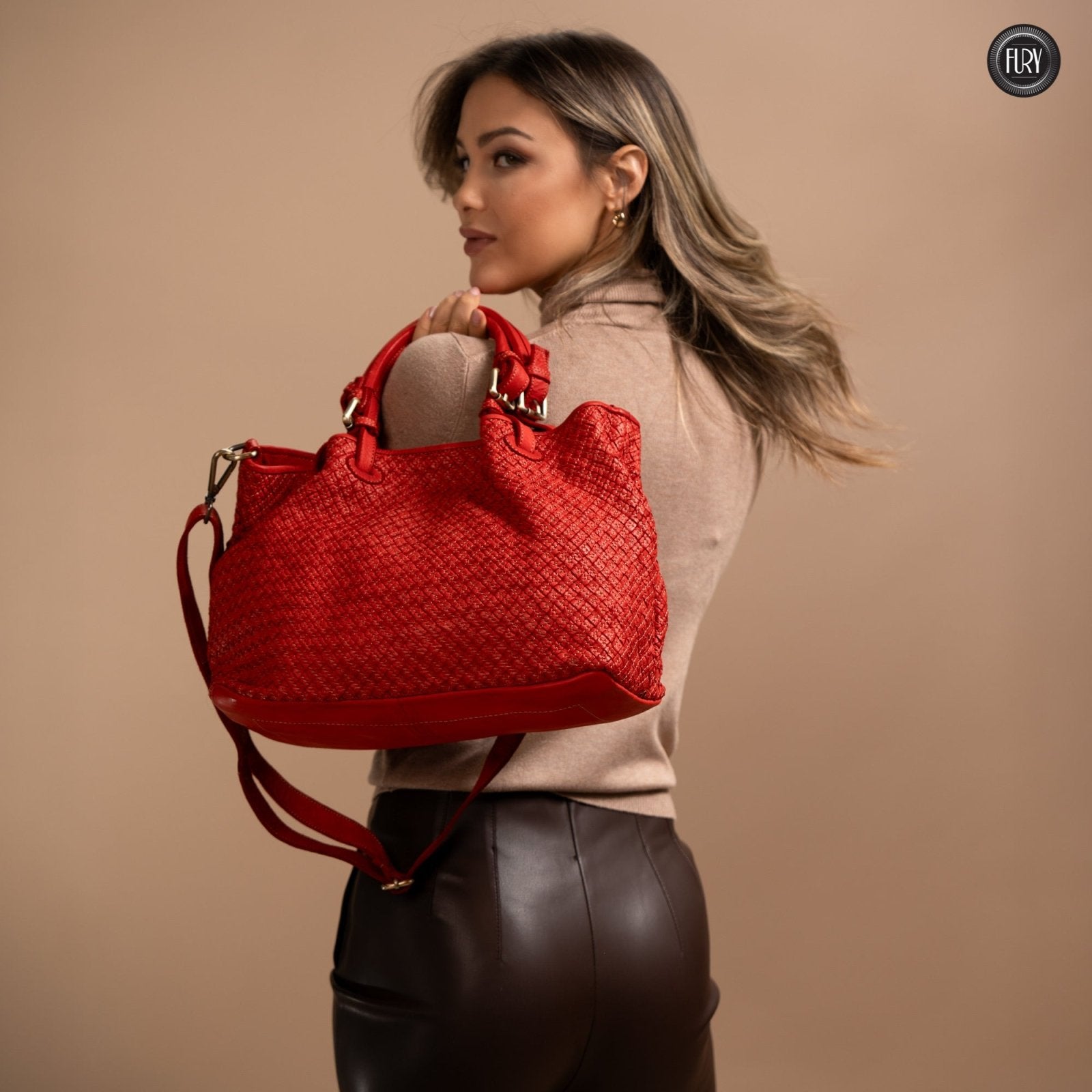 Borsa Agata in pelle intrecciata - Fury