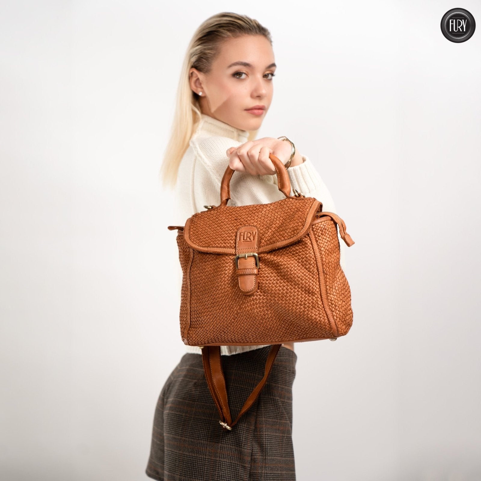 Borsa Camilla in pelle intrecciata - Fury