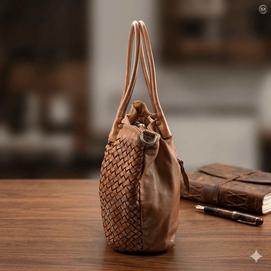 Borsa Caterina Riva in pelle intrecciata - Fury