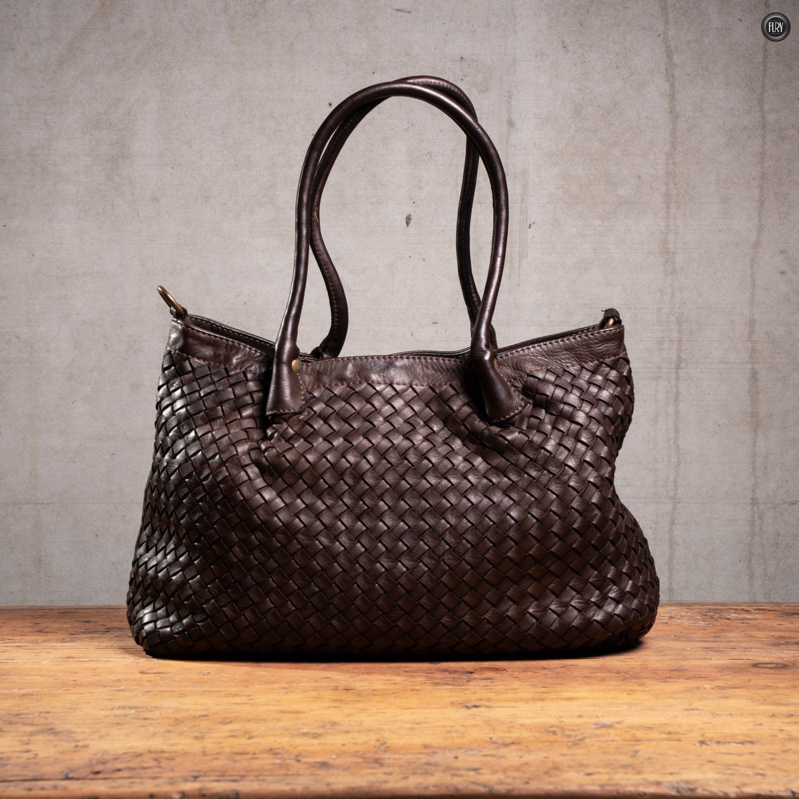 Borsa Caterina Riva in pelle intrecciata - Fury