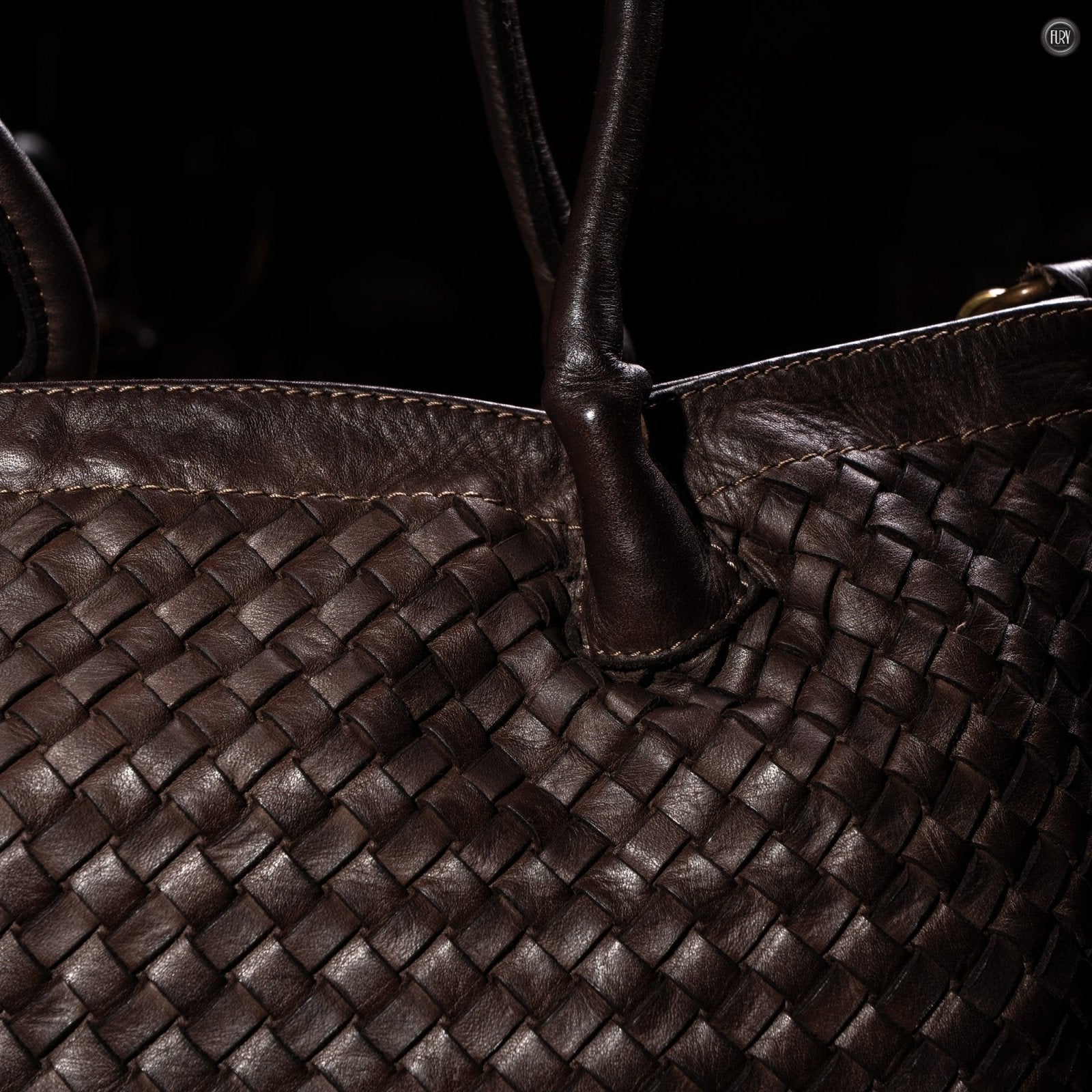 Borsa Caterina Riva in pelle intrecciata - Fury