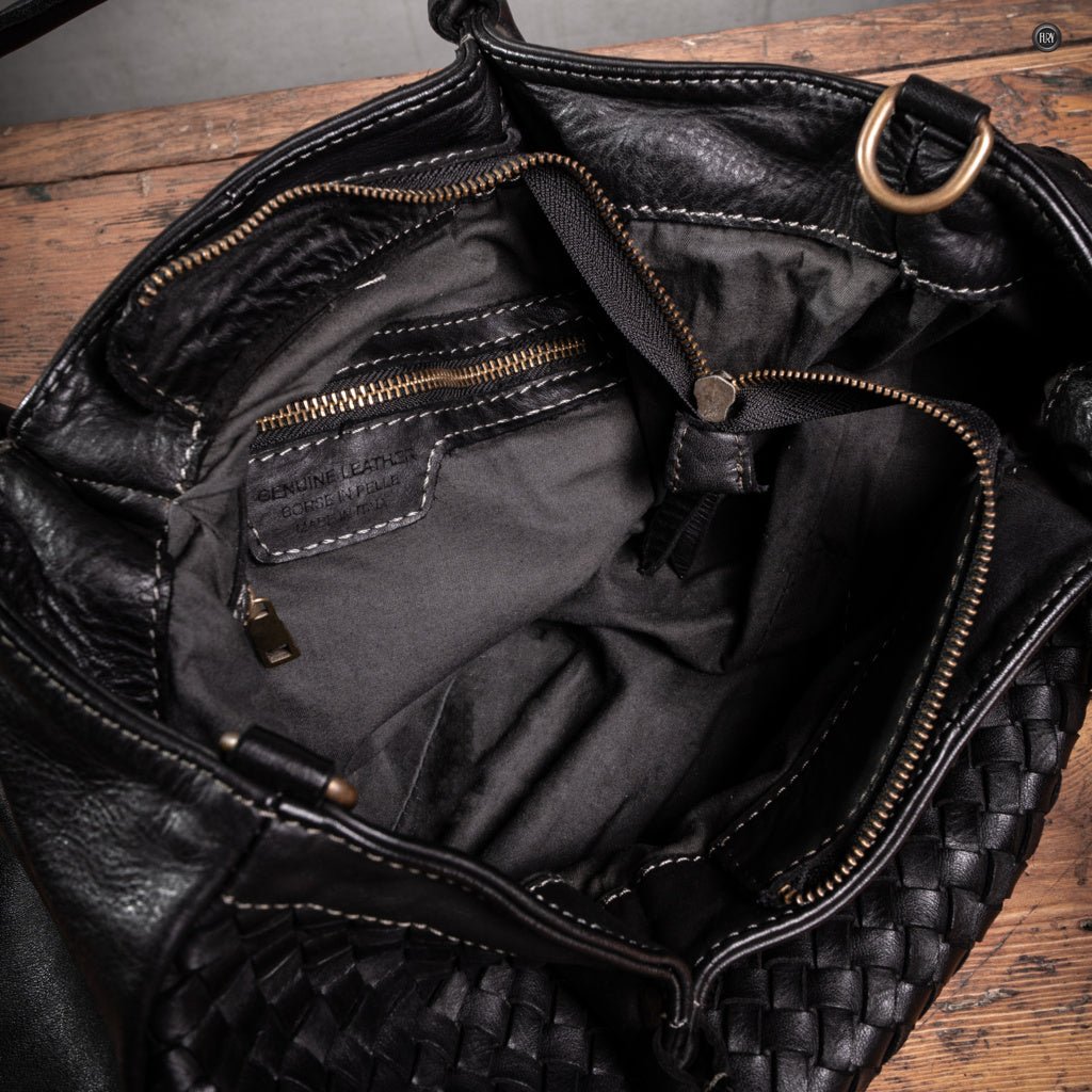 Borsa Caterina Riva in pelle intrecciata - Fury