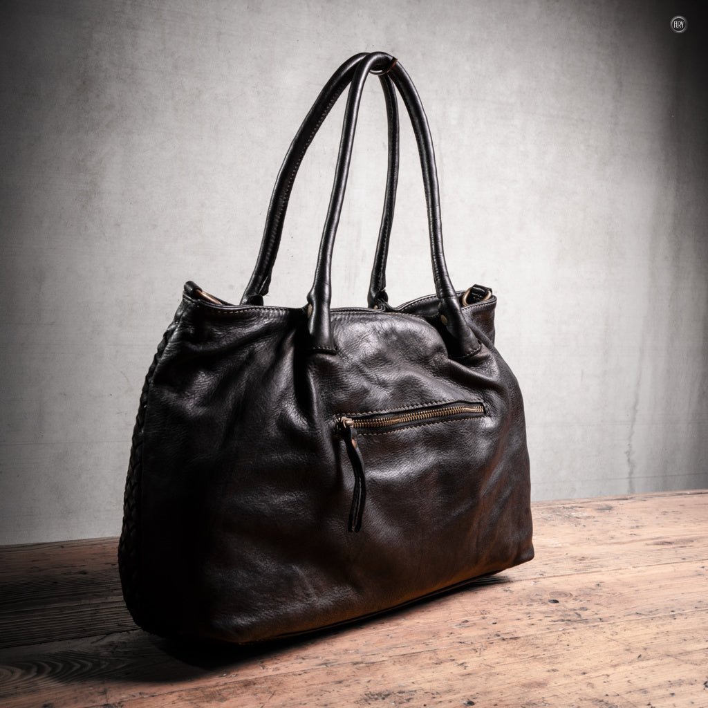 Borsa Caterina Riva in pelle intrecciata - Fury