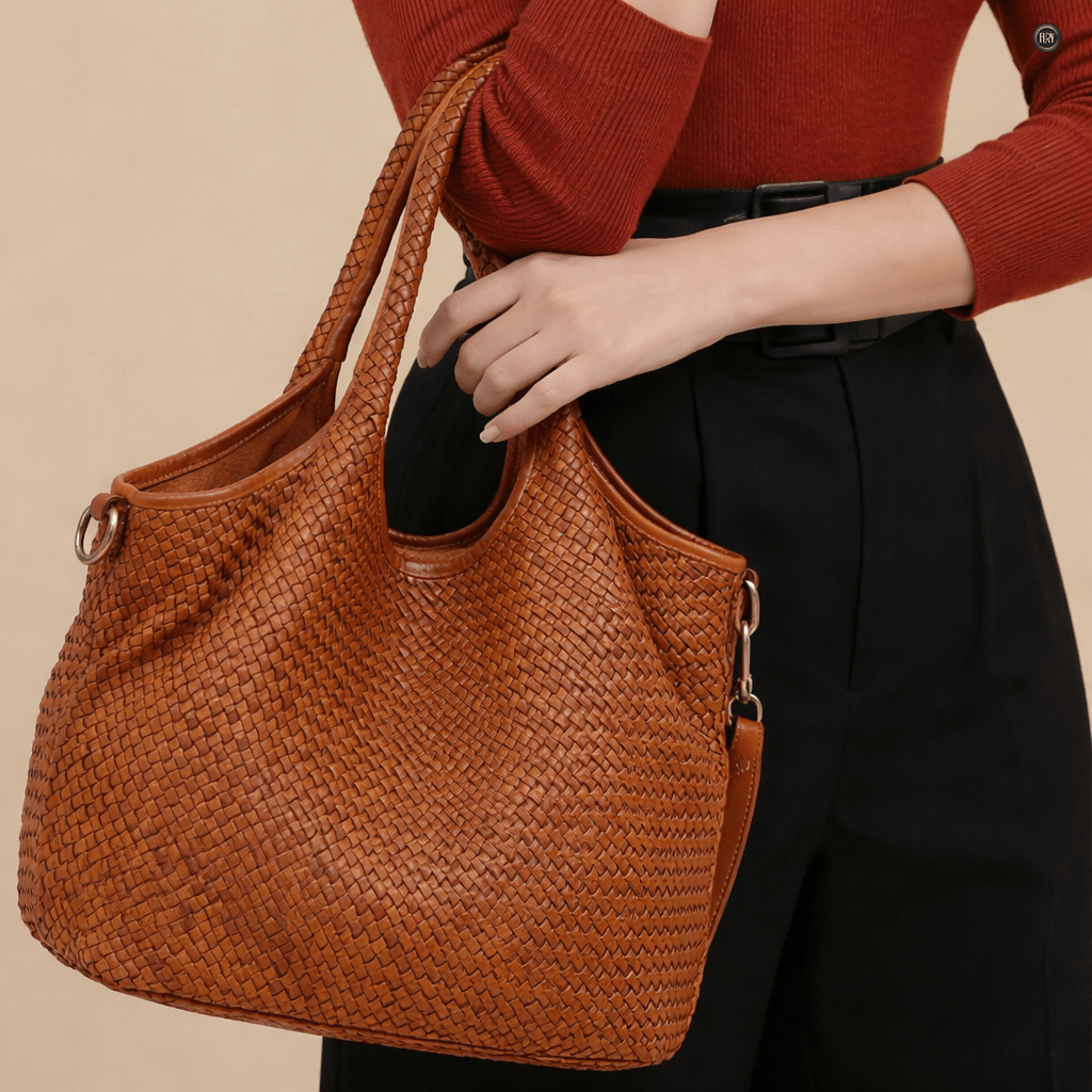 Borsa Nola Maxi in pelle intrecciata - Fury