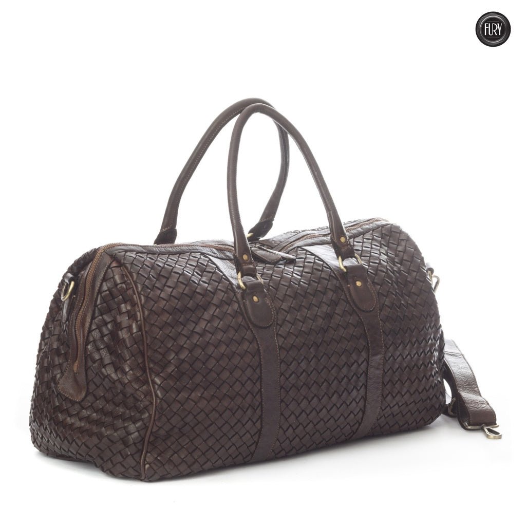 Borsone Orfeo in pelle intrecciata - Fury