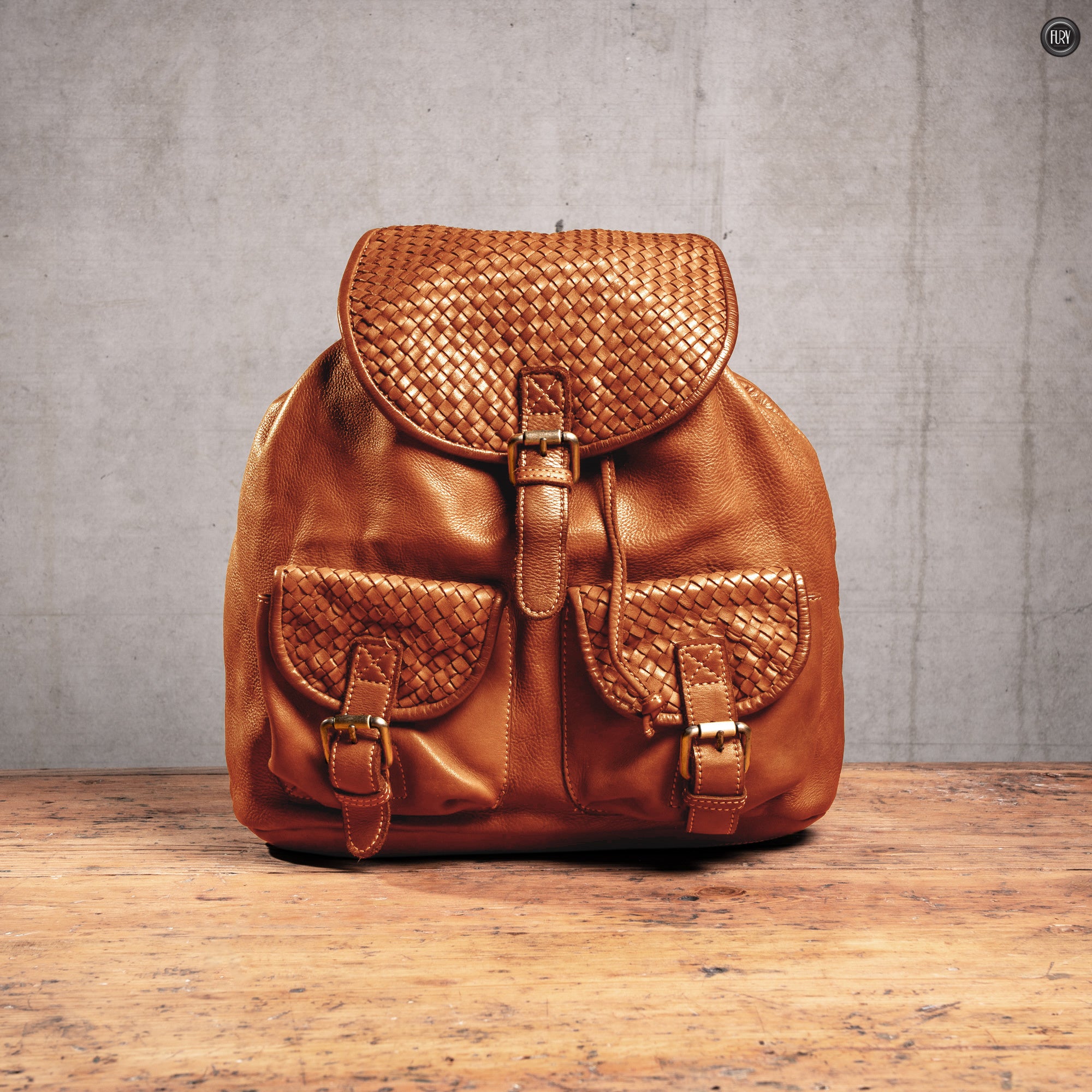 Zaino Lorenzo in pelle intrecciata