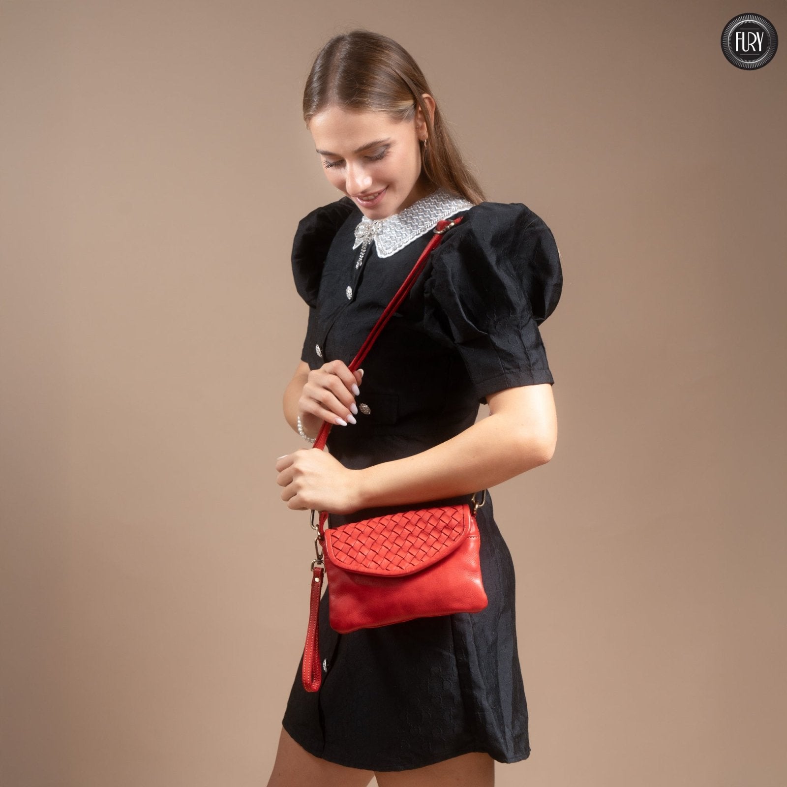 Pochette Tecla in pelle intrecciata - Fury
