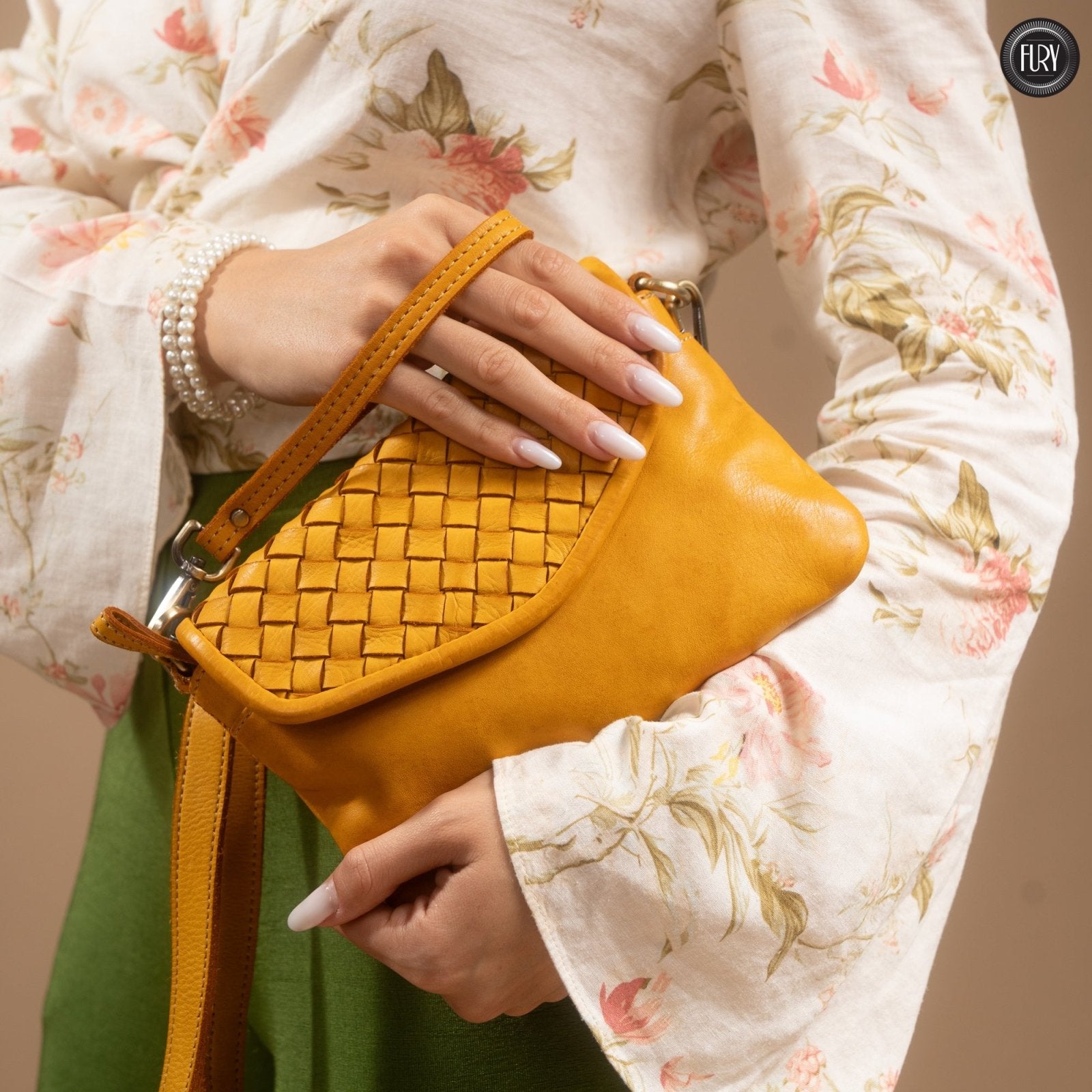 Pochette Tecla in pelle intrecciata - Fury