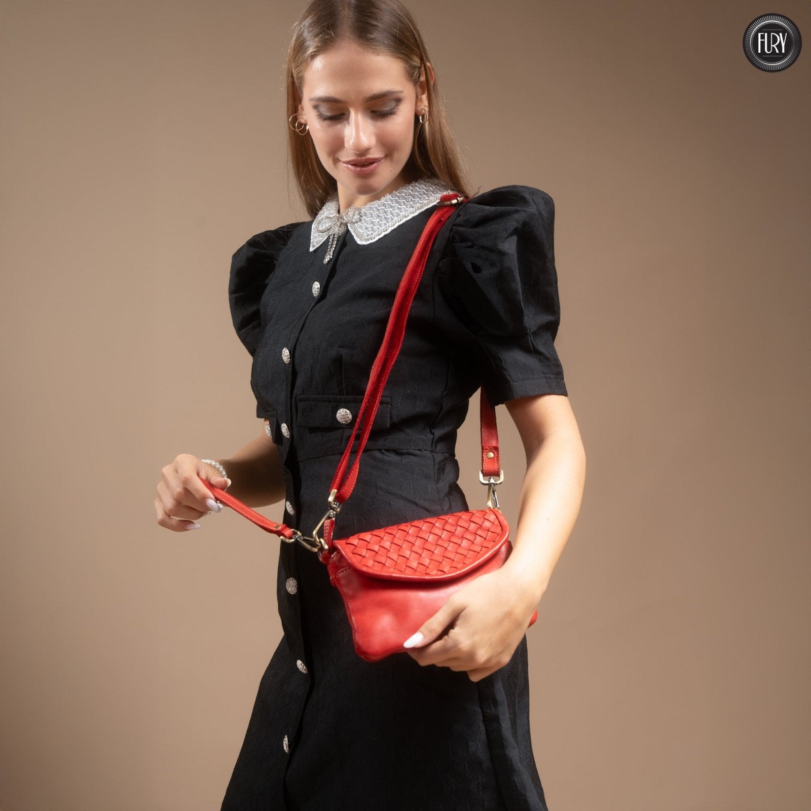 Pochette Tecla in pelle intrecciata - Fury