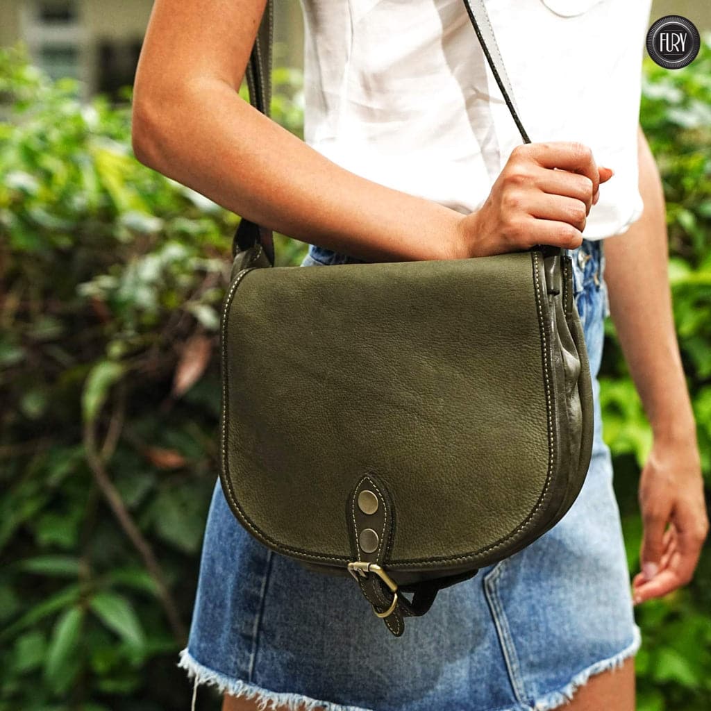 Borsa Francesca in pelle Fury#colore_verde-militare