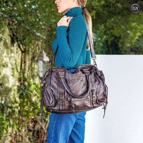 Borsa Ginevra in pelle Fury Bags#colore_testa-di-moro