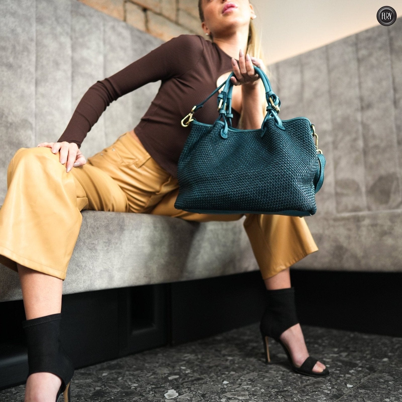 Borsa Talia in pelle intrecciata - Fury