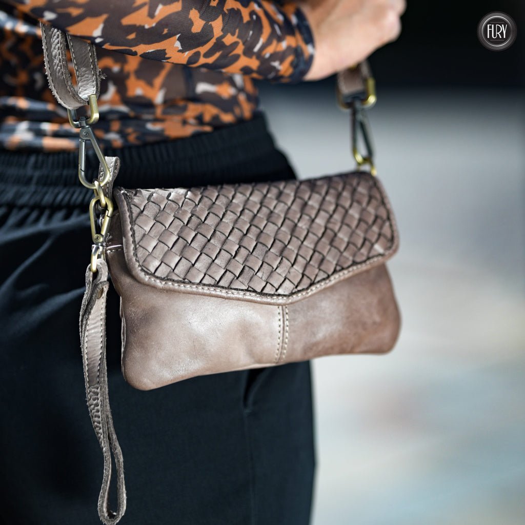Pochette Tecla in pelle intrecciata - Fury